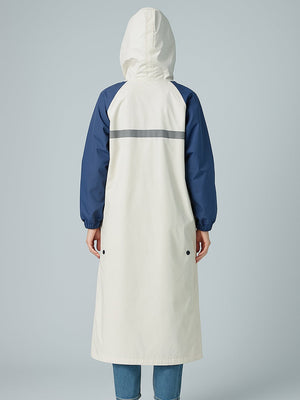 Little Surprise Box, Ivory White Cap Style knee length Raincoat for Kids & Teens - LSB - RC - WHTE - CAP - XL