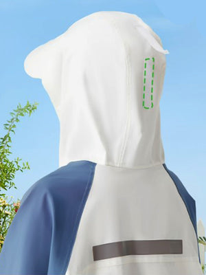 Little Surprise Box, Ivory White Cap Style knee length Raincoat for Kids & Teens - LSB - RC - WHTE - CAP - XL