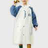 Little Surprise Box, Ivory White Cap Style knee length Raincoat for Kids & Teens - LSB - RC - WHTE - CAP - XL