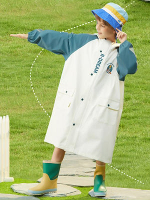 Little Surprise Box, Ivory White Cap Style knee length Raincoat for Kids & Teens - LSB - RC - WHTE - CAP - XL