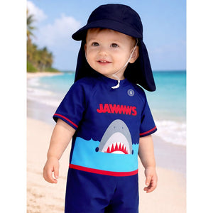 Little Surprise Box Jawws Shark Swimwear Set + Long Cap, Wash Bag & Detergent - 2 - 3 Years Kids Swimwear