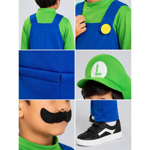 Little Surprise Box, Junior Super Brother Green Plumber, Kids Halloween Costume Fancy Dress Up - S Halloween Costumes