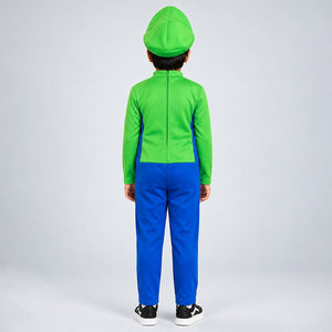 Little Surprise Box, Junior Super Brother Green Plumber, Kids Halloween Costume Fancy Dress Up - S Halloween Costumes