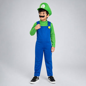 Little Surprise Box, Junior Super Brother Green Plumber, Kids Halloween Costume Fancy Dress Up - S Halloween Costumes