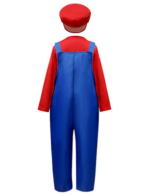 Little Surprise Box, Junior Super Brothers, Plumber Kids Halloween Costume Fancy Dress Up - LSB - HWC - MARIOJUNIOR - 4 - 6Y