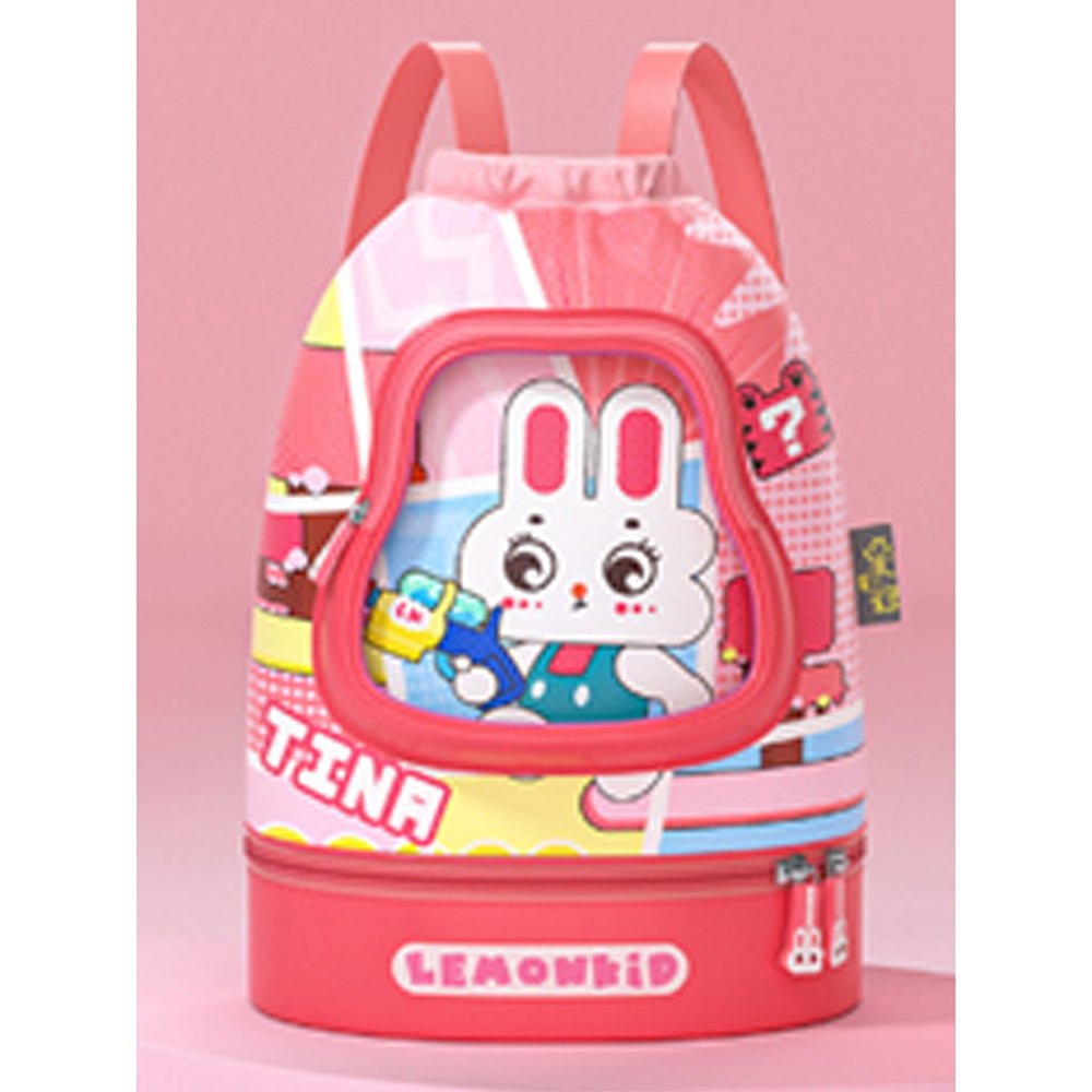 Little Surprise Box Kids Croc/Rabbit waterproof swimming bag/ beach Bag - LSB-SWBAG-PNKRABTFACE