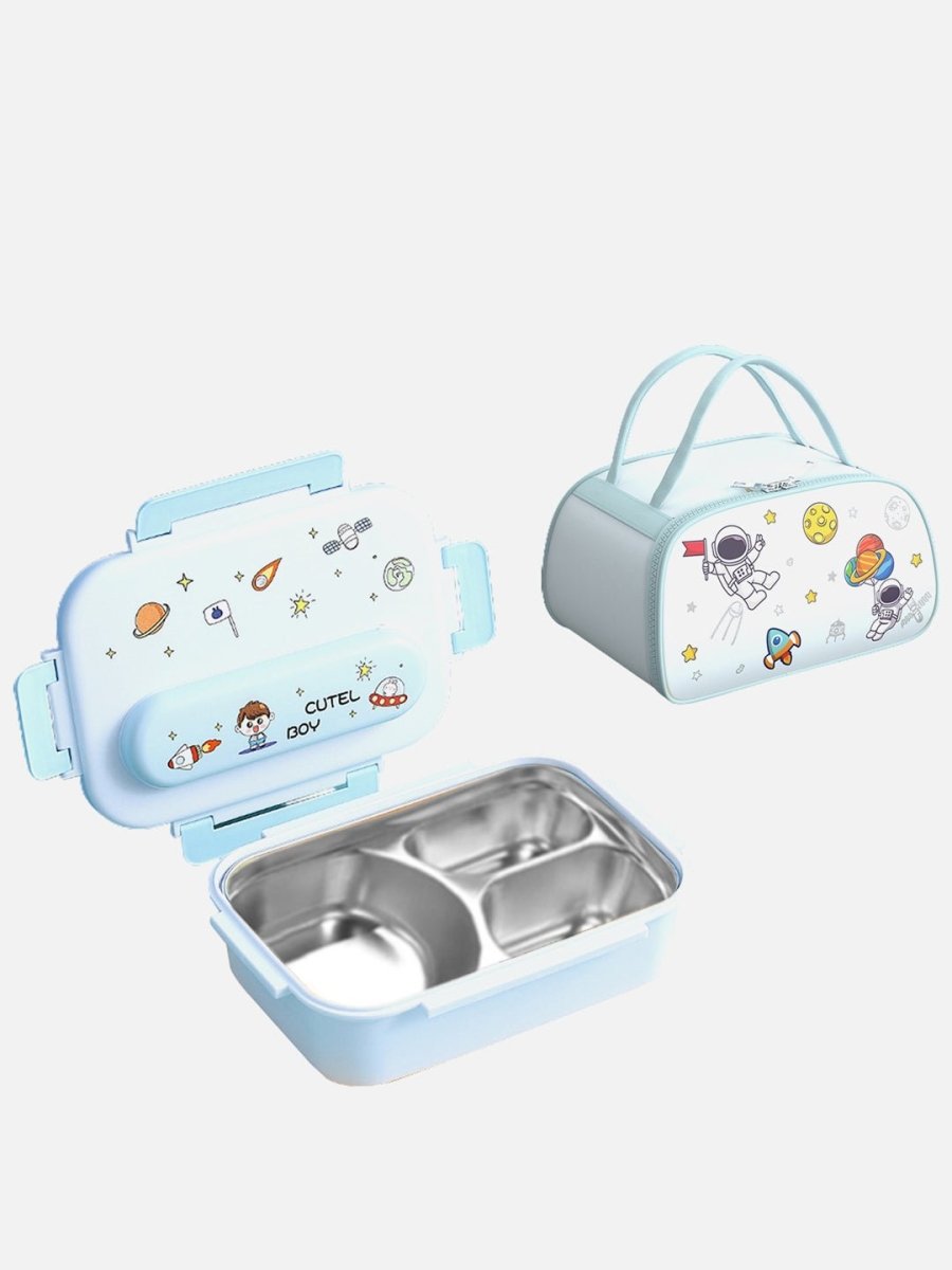 Little Surprise Box Kids DIY Tiffin Lunch Box with Insulated Lunch Box Cover - LSB-LB-DIY-Blue