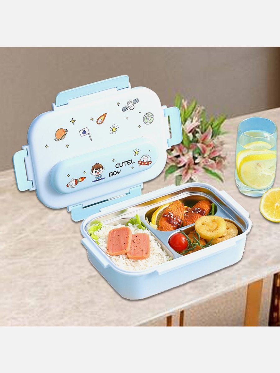 Little Surprise Box Kids DIY Tiffin Lunch Box with Insulated Lunch Box Cover - LSB-LB-DIY-Blue
