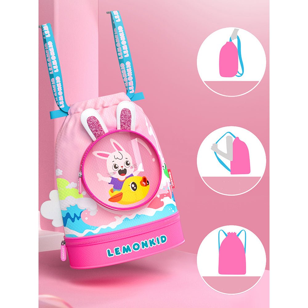 Little Surprise Box Kids waterproof swimming bag/ beach Bag - LSB-SWBAG-PNKBUNYEARS