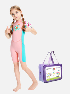 Little Surprise Box Knee Length Dive Strawberry Printed Kids Swimwear In UPF 50+ Fabric With Free Washbag - 3 - 4 Years Kids Swimwear