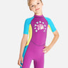 Little Surprise Box Knee Length Mauve Mermaid Kids Swimwear In UPF 50+ Fabric - LSB - SW - DIVEMAUVEMERMD - KNEE - S