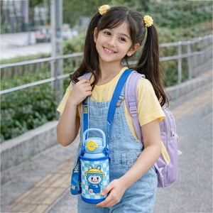 Little Surprise Box Labubu Blue Checks Kids Water Bottle 500ml - Water Bottle
