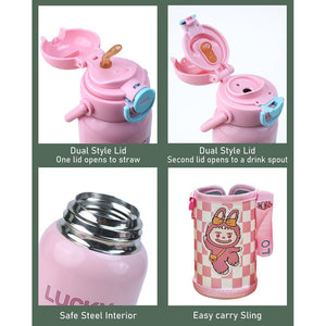 Little Surprise Box Labubu Pink Kids Stainless Steel Water Bottle, 500ml - Water Bottle