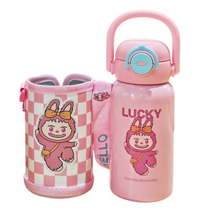 Little Surprise Box Labubu Pink Kids Stainless Steel Water Bottle, 500ml - Water Bottle