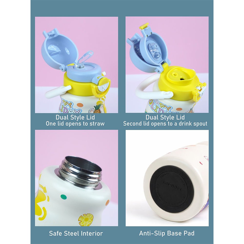 Little Surprise Box Labubu Printed Stainless Steel Kids Bottle, 500ml - Water Bottle