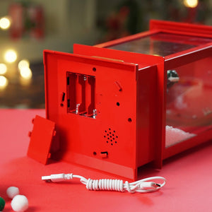 Little Surprise Box Large Red Lantern Snowglobe with Light,Music and Snowfall. - Christmas Decor