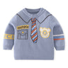 Little Surprise Box Light Blue , Little Man Tie Print Kids Cardigan Sweater. - LSB - Cardi - RDNKTIEBLUE - 2 - 3Y