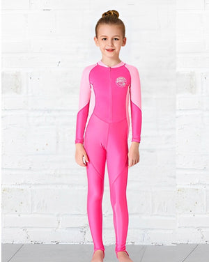 Little Surprise Box, Light Pink & Fuchsia Pink Full Length Swimwear for Kids - Kids Swimwear