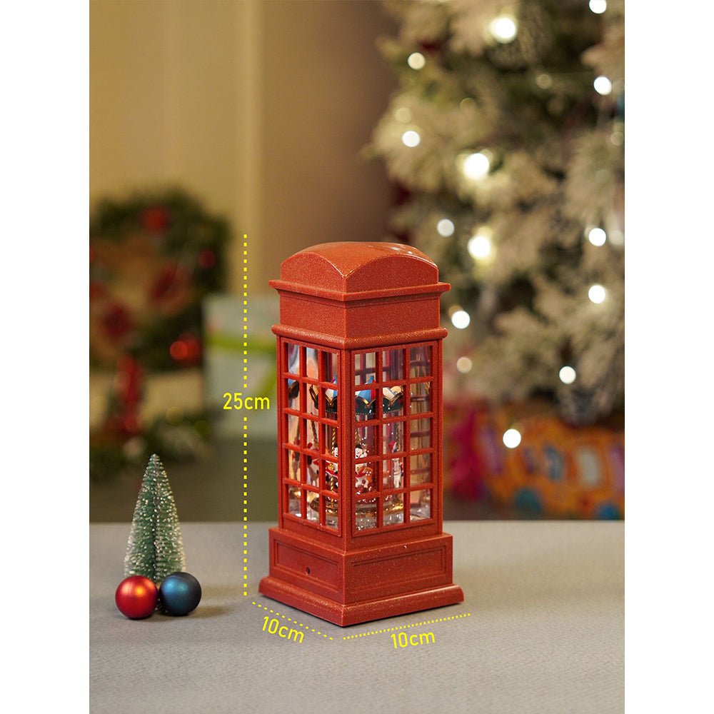 Little Surprise Box London Booth Carousel, Musical Rotating Glitter Water Light, Christmas Lantern - Christmas Decor