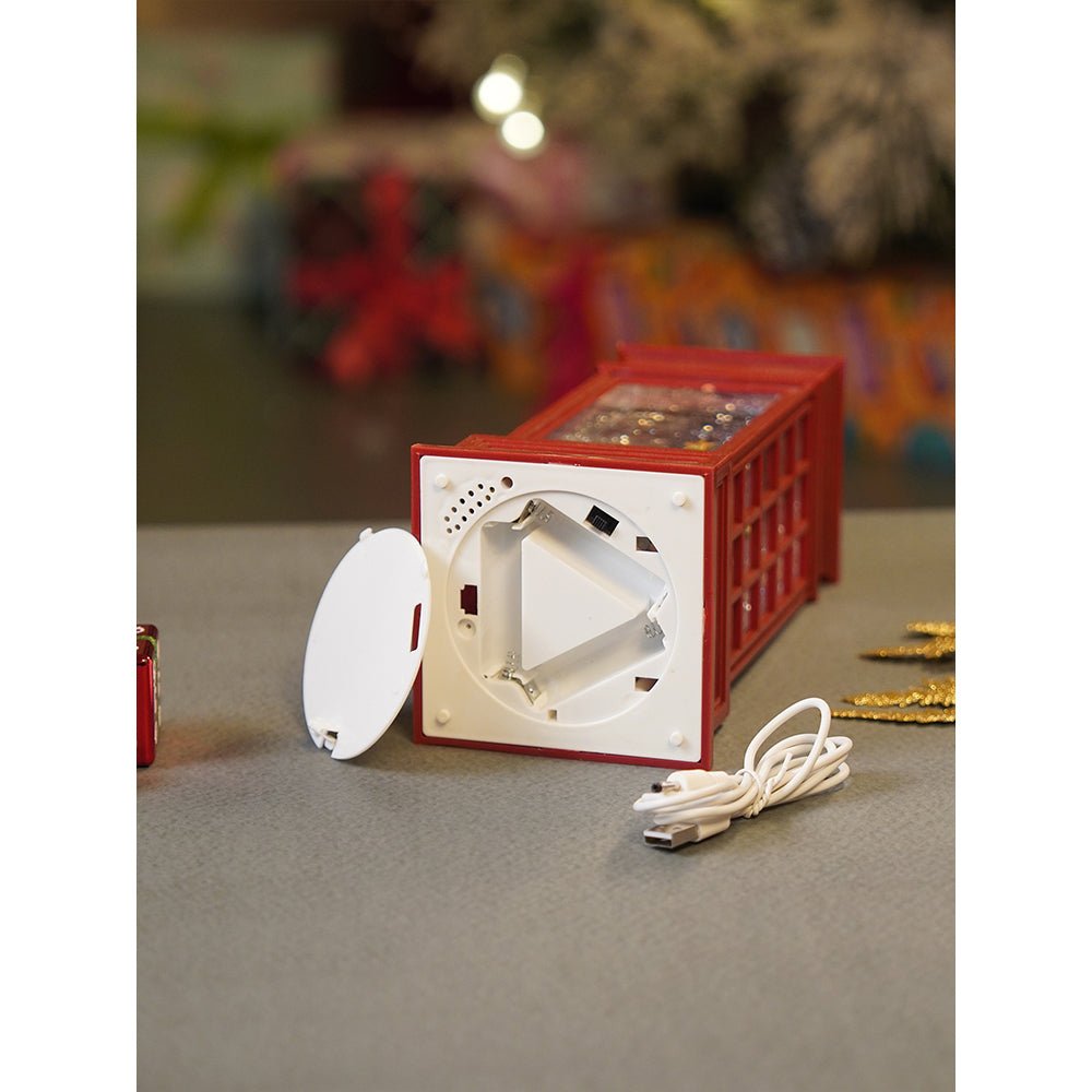 Little Surprise Box London Booth Carousel, Musical Rotating Glitter Water Light, Christmas Lantern - Christmas Decor