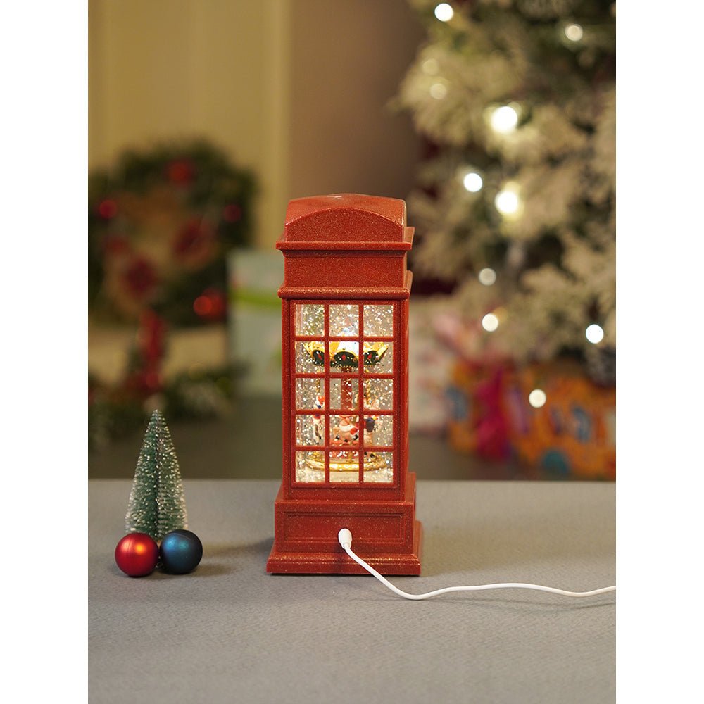 Little Surprise Box London Booth Carousel, Musical Rotating Glitter Water Light, Christmas Lantern - Christmas Decor