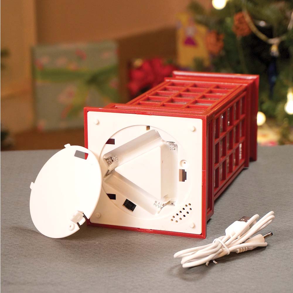 Little Surprise Box London Booth Flying Deer, Musical Rotating Glitter Water Light, Christmas Lantern - Christmas Decor