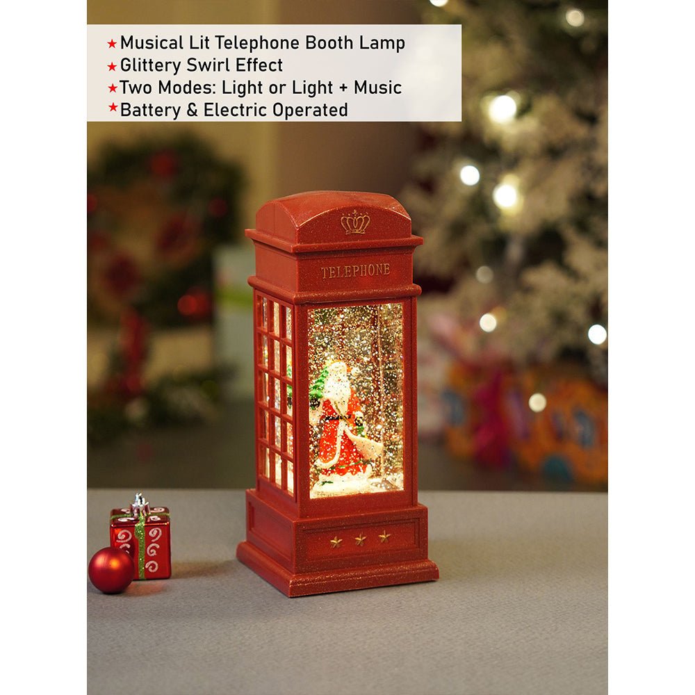 Little Surprise Box London Booth Santa flying robe, Musical Glitter Water Light, Christmas Lantern - Christmas Decor