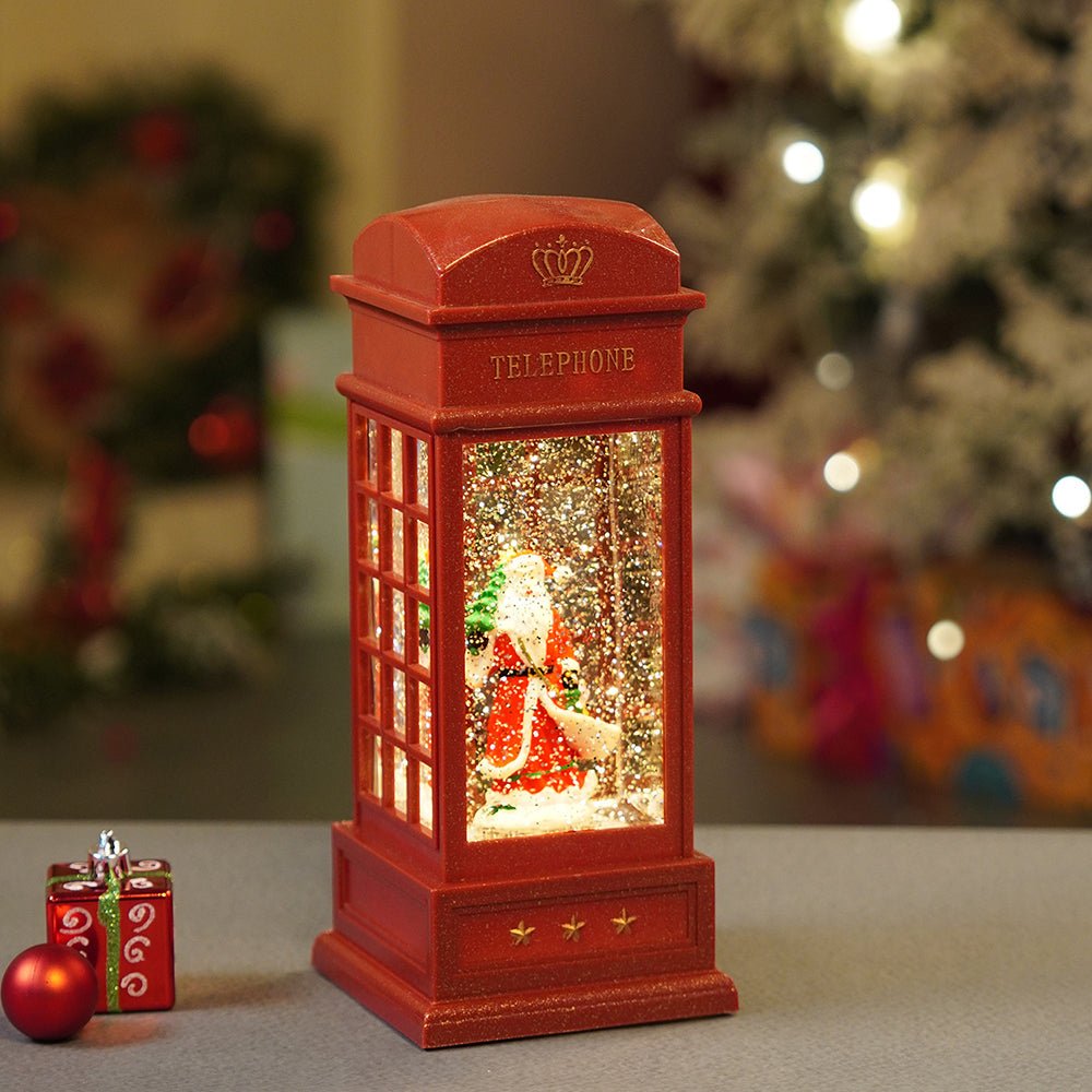 Little Surprise Box London Booth Santa flying robe, Musical Glitter Water Light, Christmas Lantern - Christmas Decor