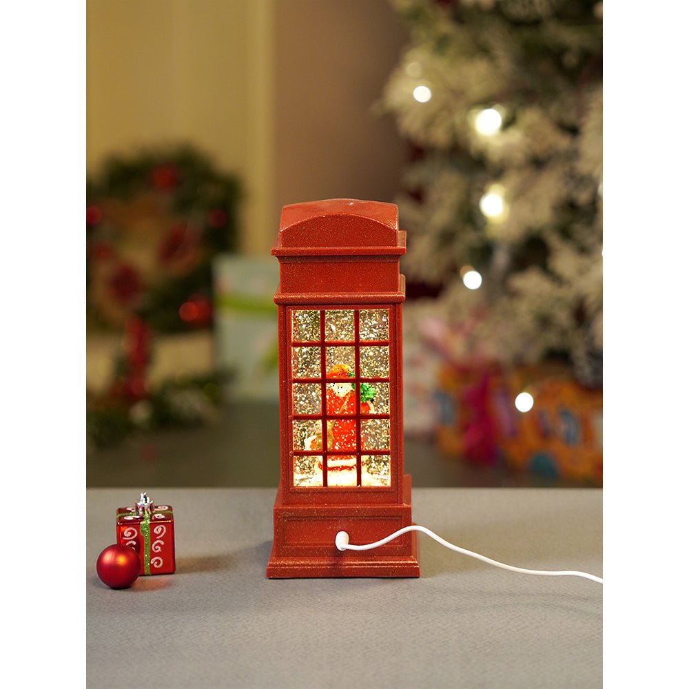 Little Surprise Box London Booth Santa flying robe, Musical Glitter Water Light, Christmas Lantern - Christmas Decor