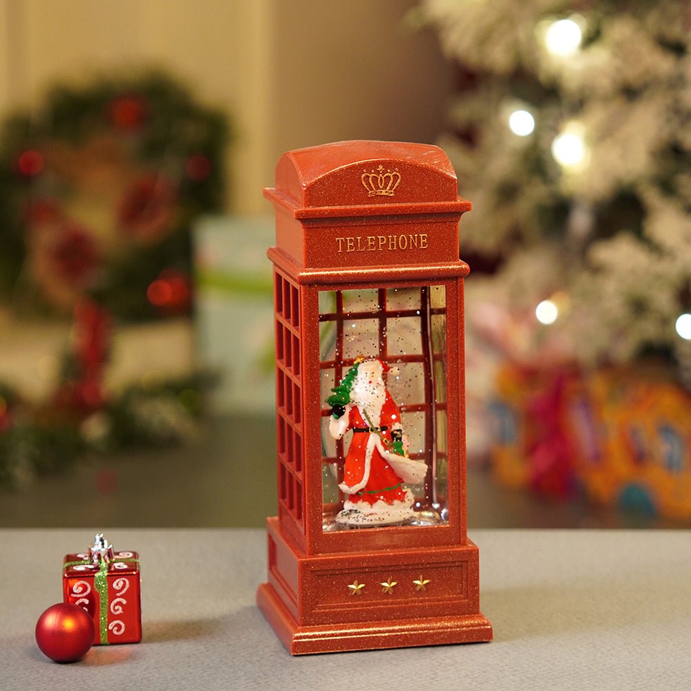 Little Surprise Box London Booth Santa flying robe, Musical Glitter Water Light, Christmas Lantern - Christmas Decor
