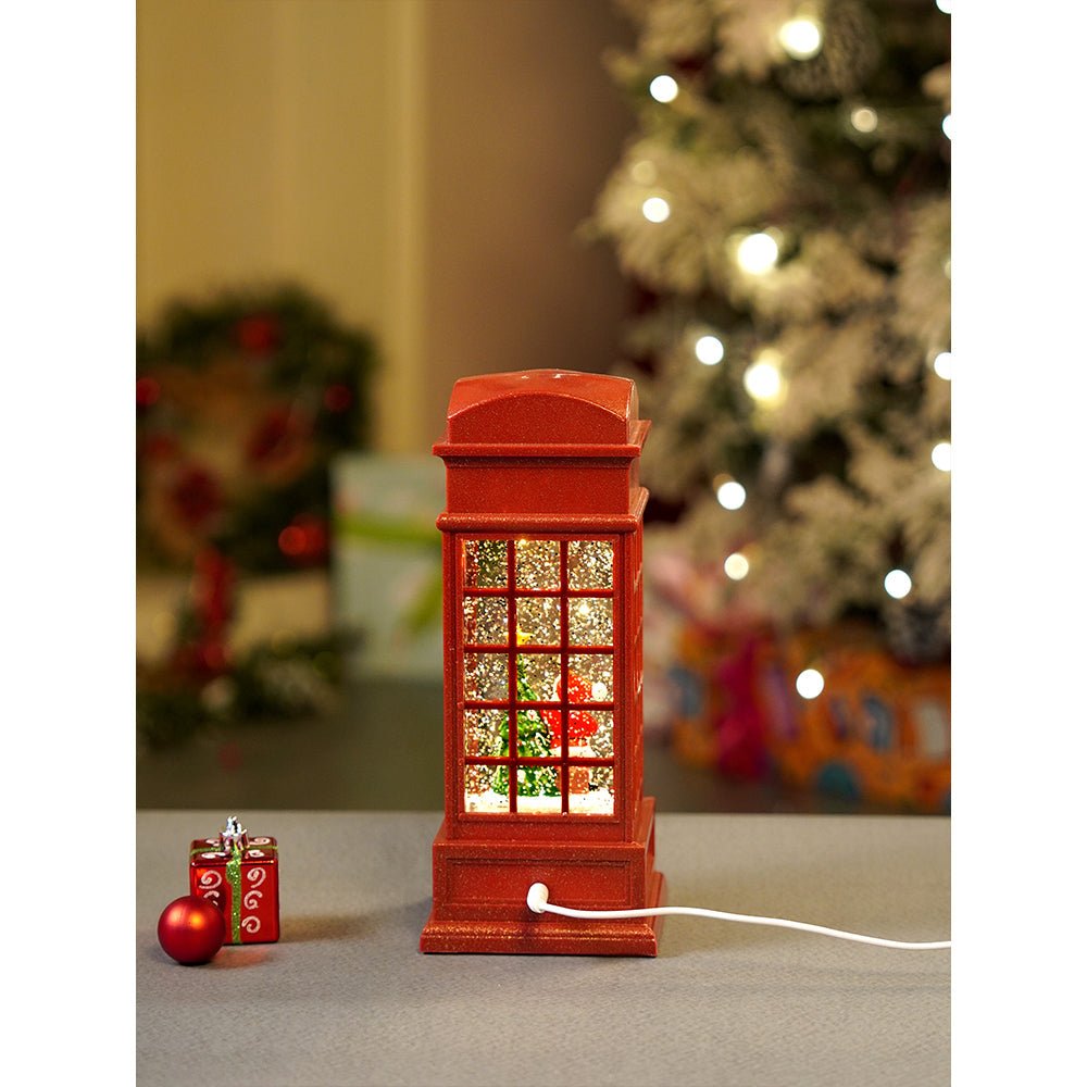 Little Surprise Box London Booth Santa with Tree and Deer, Musical Glitter Water Light, Christmas Lantern - Christmas Decor