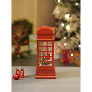 Little Surprise Box London Booth Santa with Tree and Deer, Musical Glitter Water Light, Christmas Lantern - Christmas Decor