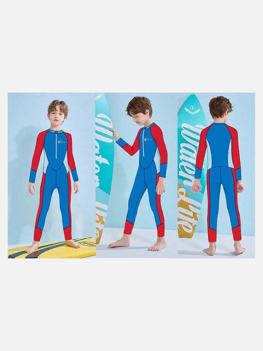 Little Surprise Box LSB Blue & Red Full Length Swimwear for Teens & Adults with UPF 30+ - LSB-SW-LSBBLUREDFULL140
