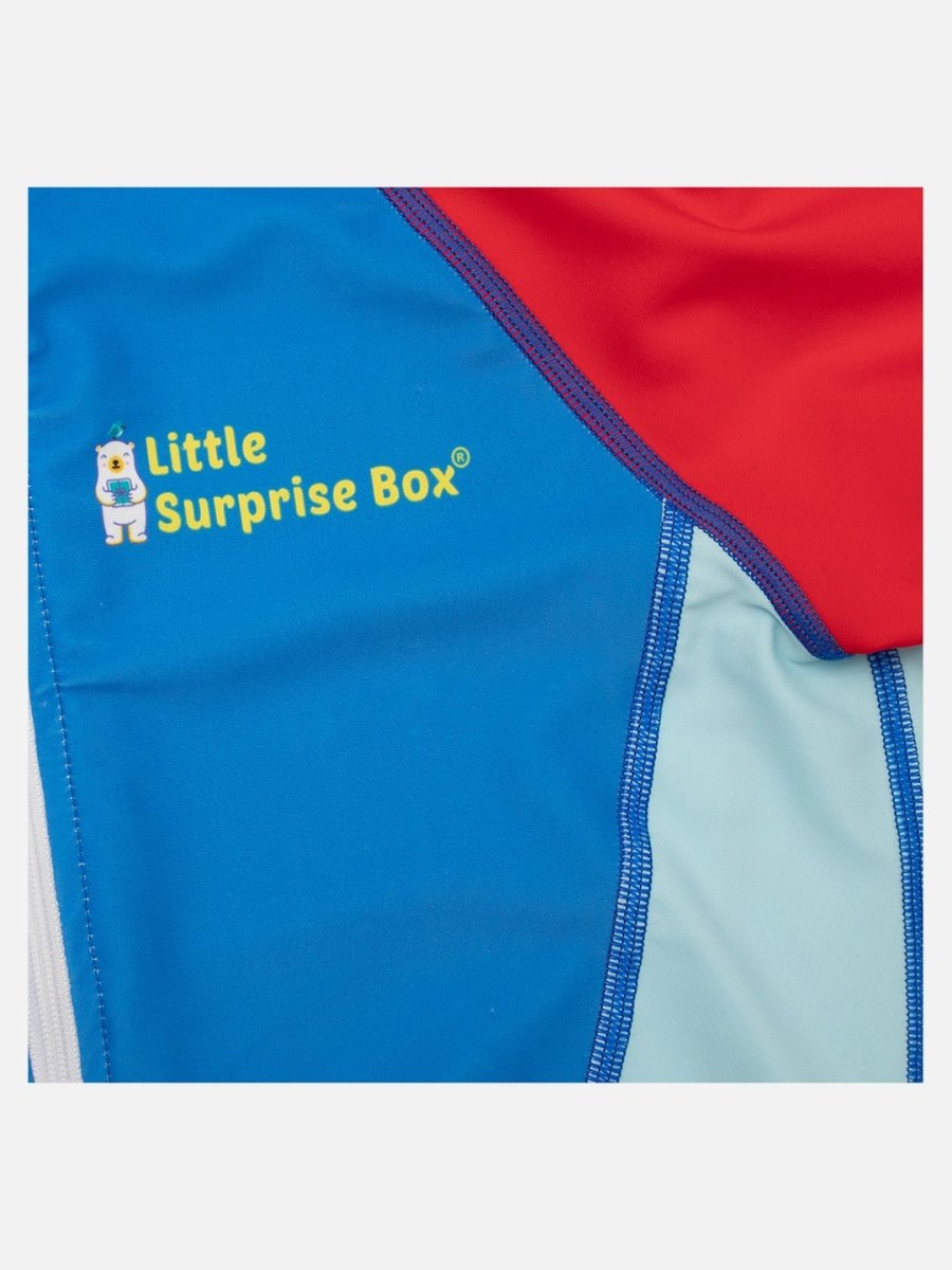 Little Surprise Box LSB Blue & Red Full Length Swimwear for Teens & Adults with UPF 30+ - LSB-SW-LSBBLUREDFULL140