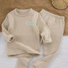 Little Surprise Box , LSB Light Brown Round Neck Upper & Lower Body Thermal Winter Warmers For Kids - Set Of 2 Pcs - LSB - THM - BROWNLSB - 2 - 3YR