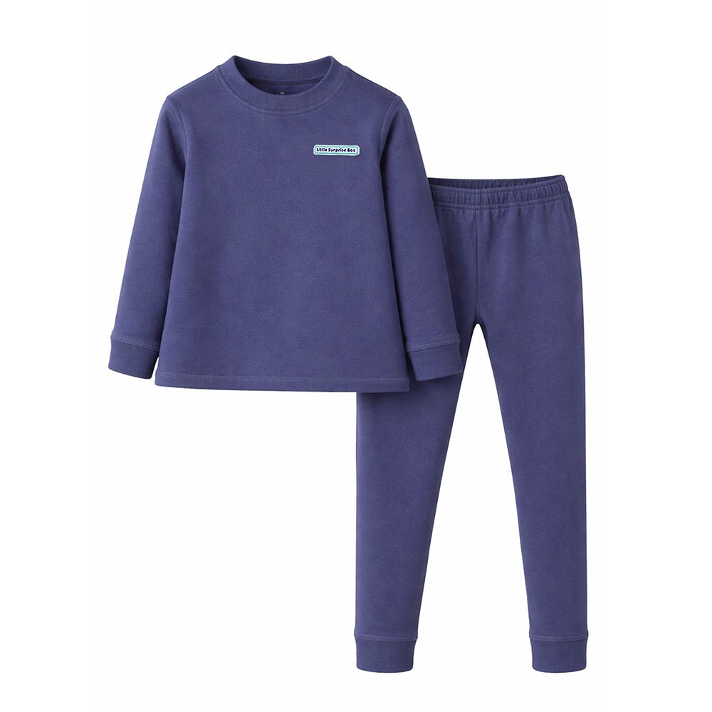 Little Surprise Box , LSB Navy Round Neck Upper & Lower Body Thermal Winter Warmers For Kids - Set Of 2 Pcs - 2 - 3 Years Kids Thermal Wear