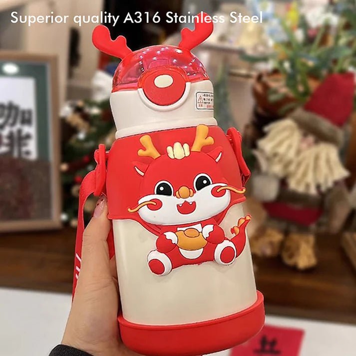 Little Surprise Box Lucky Dragon Theme Kids Water Bottle - LSB - WB - WHTEDRAGON