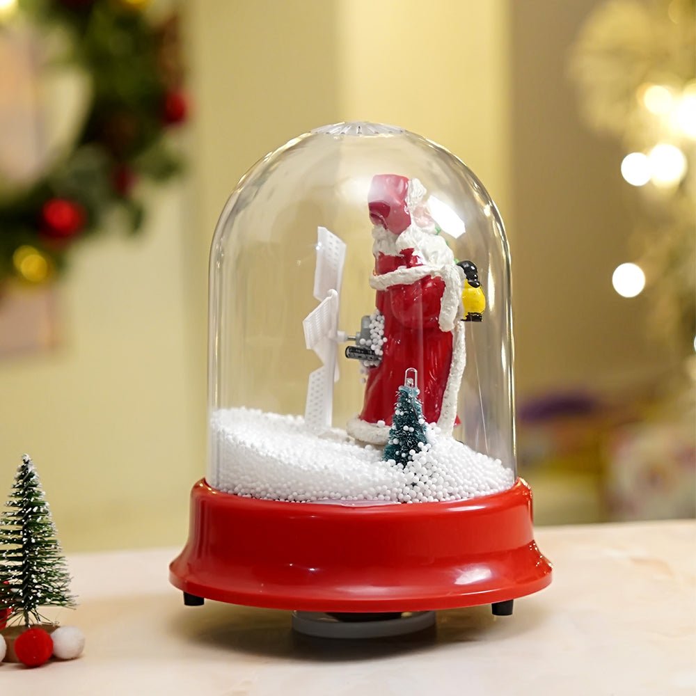 Little Surprise Box Lucky Lamp Santa, Musical Snow Globe Dome Christmas Décor and Decoration. - Christmas Decor