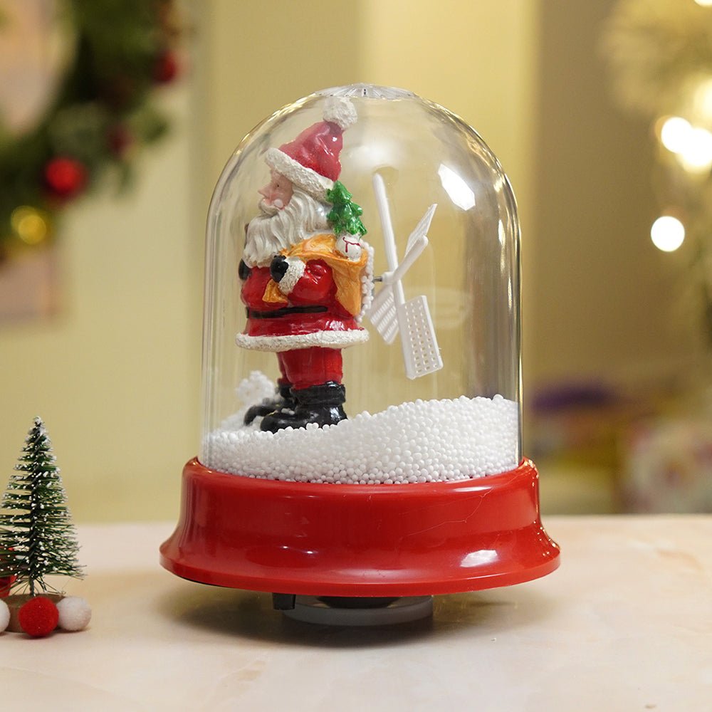 Little Surprise Box Lucky Sack& Bell Santa , Musical Snow Globe Dome Christmas Décor and Decoration. - Christmas Decor