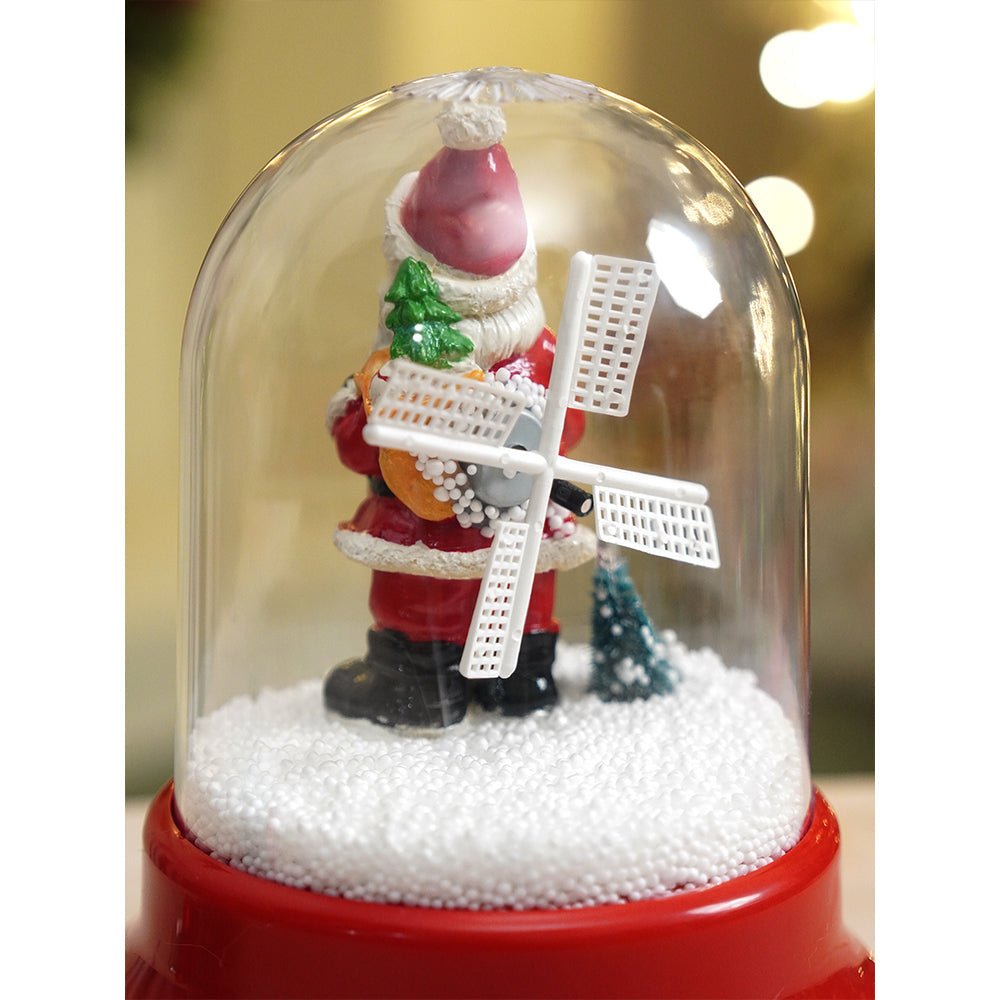 Little Surprise Box Lucky Sack& Bell Santa , Musical Snow Globe Dome Christmas Décor and Decoration. - Christmas Decor