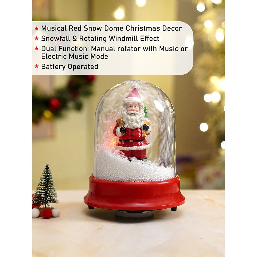 Little Surprise Box Lucky Sack& Bell Santa , Musical Snow Globe Dome Christmas Décor and Decoration. - Christmas Decor