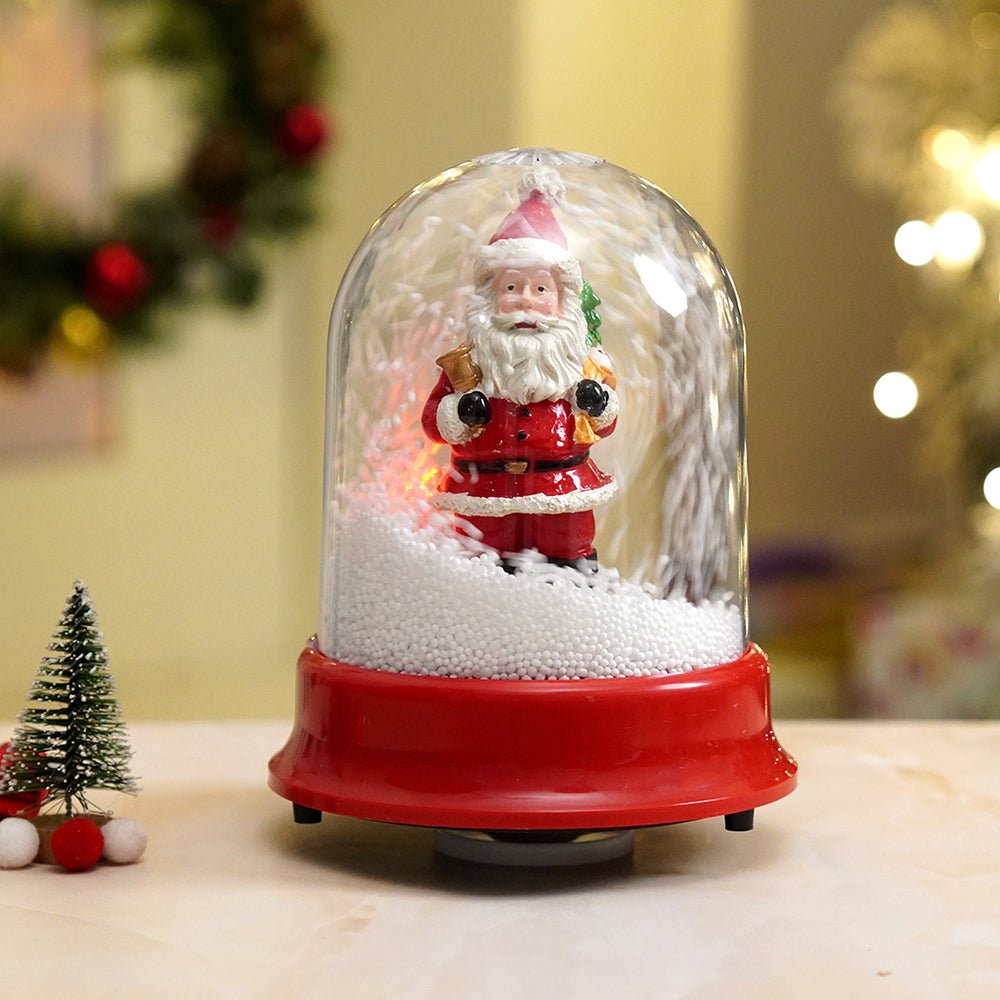 Little Surprise Box Lucky Sack& Bell Santa , Musical Snow Globe Dome Christmas Décor and Decoration. - Christmas Decor