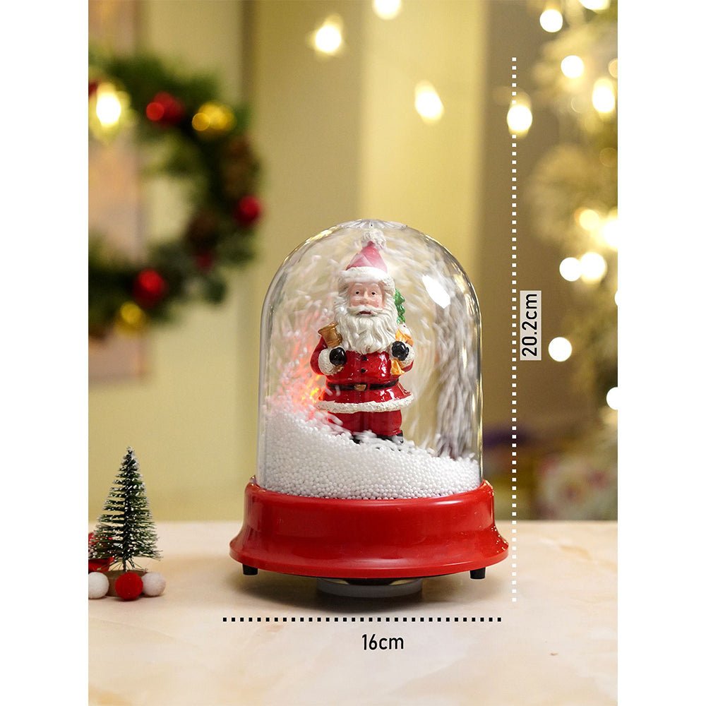 Little Surprise Box Lucky Sack& Bell Santa , Musical Snow Globe Dome Christmas Décor and Decoration. - Christmas Decor