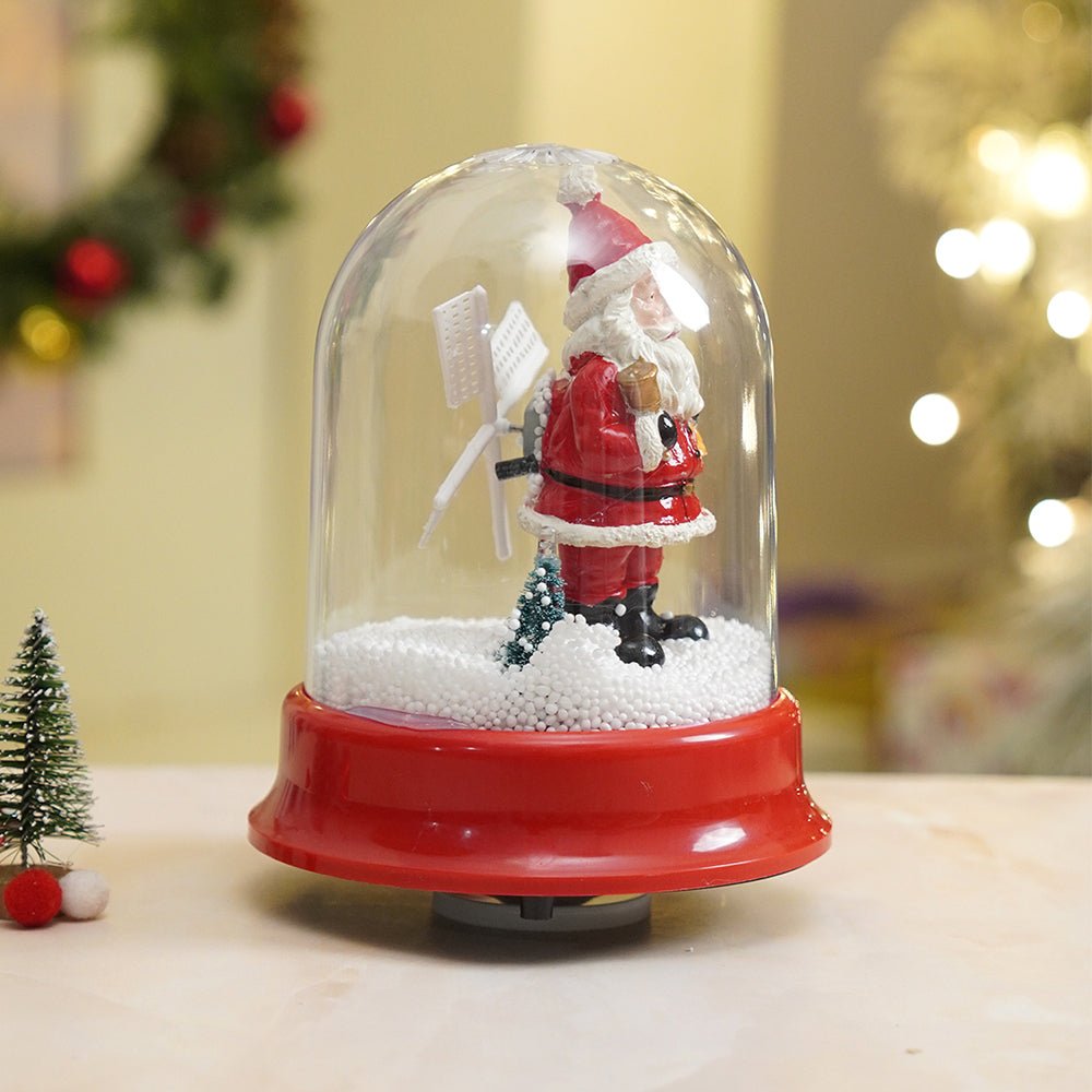 Little Surprise Box Lucky Sack& Bell Santa , Musical Snow Globe Dome Christmas Décor and Decoration. - Christmas Decor