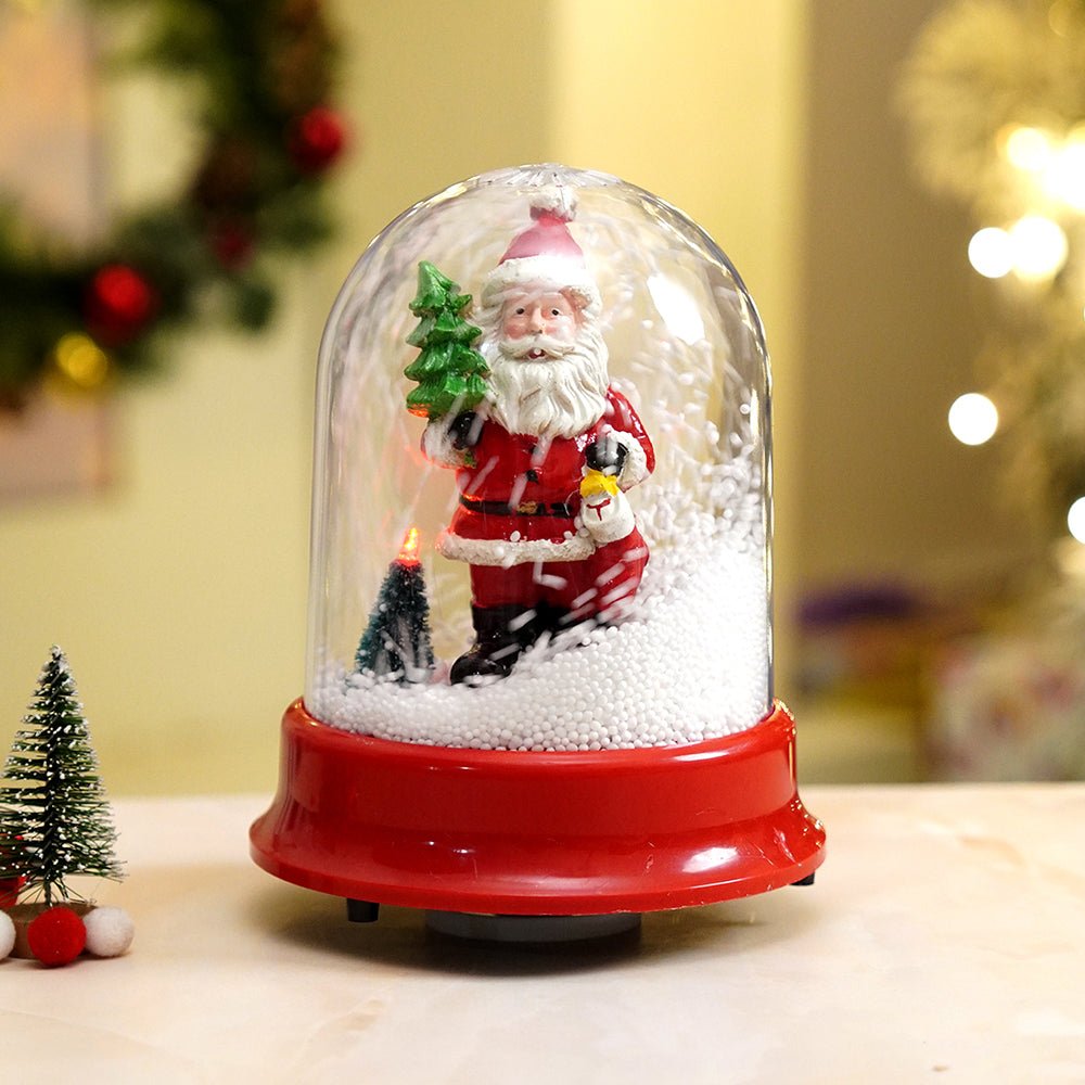 Little Surprise Box Lucky Stocking & Tree Santa , Musical Snow Globe Dome Christmas Décor and Decoration. - Christmas Decor