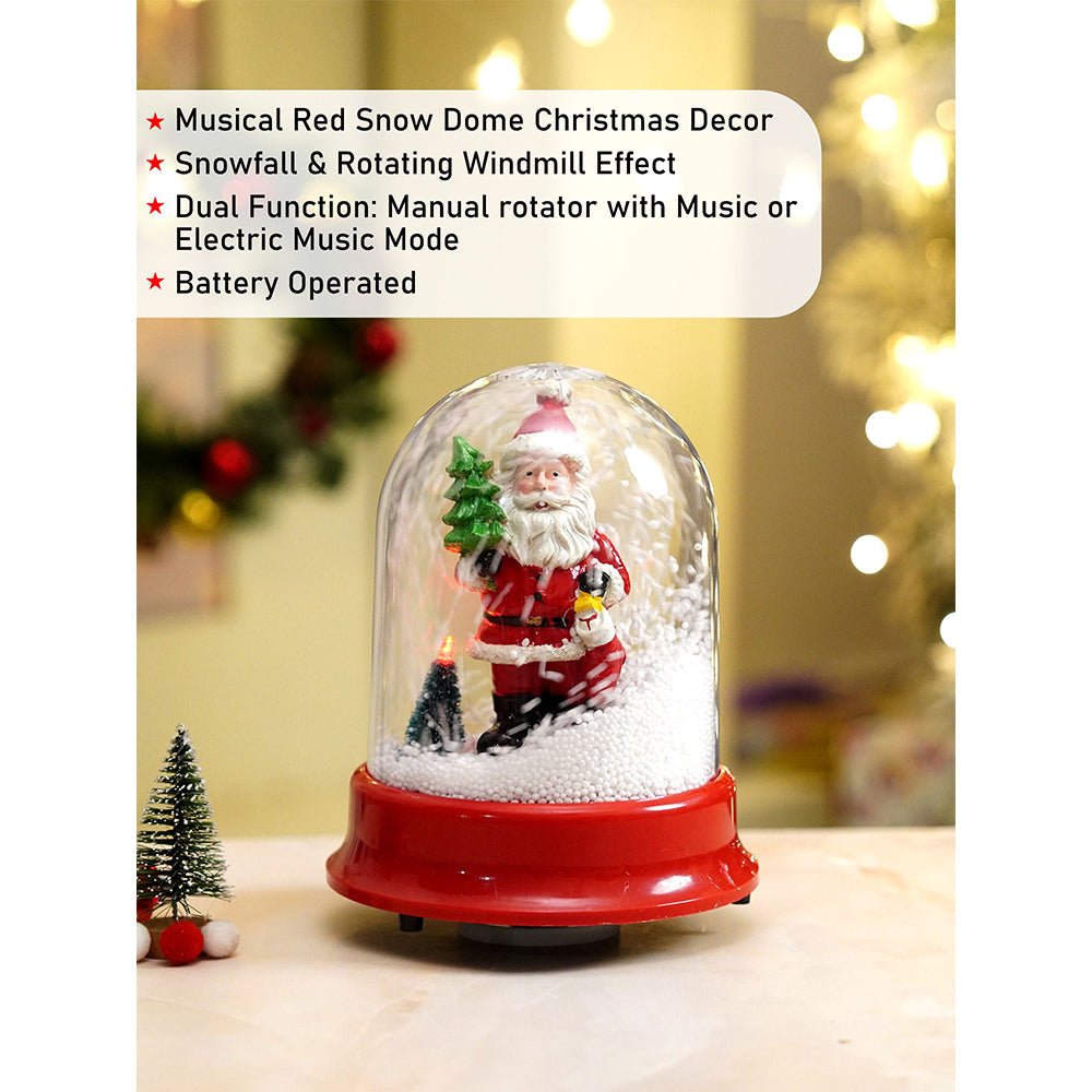 Little Surprise Box Lucky Stocking & Tree Santa , Musical Snow Globe Dome Christmas Décor and Decoration. - Christmas Decor