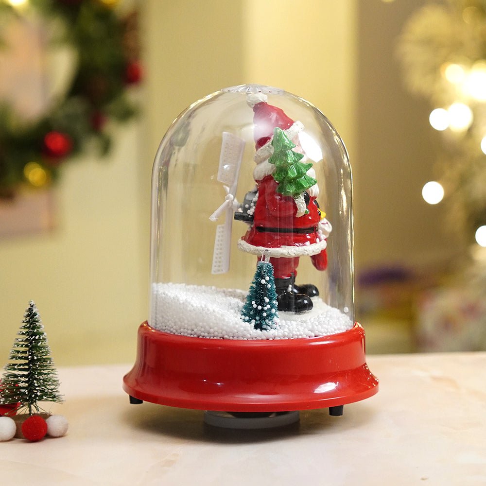 Little Surprise Box Lucky Stocking & Tree Santa , Musical Snow Globe Dome Christmas Décor and Decoration. - Christmas Decor