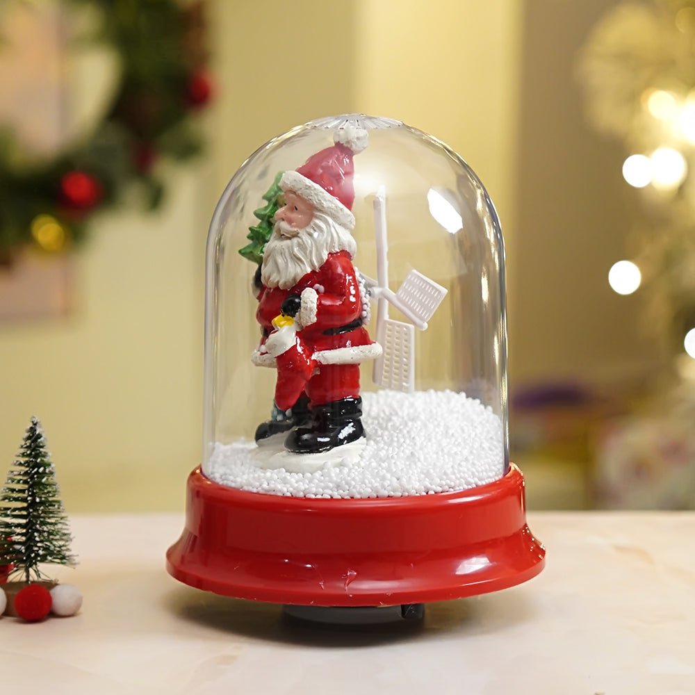 Little Surprise Box Lucky Stocking & Tree Santa , Musical Snow Globe Dome Christmas Décor and Decoration. - Christmas Decor