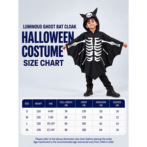 Little Surprise Box, Luminous Ghost Bat cape style Cloak, Kids Halloween Costume Fancy Dress Up - 110 Halloween Costumes