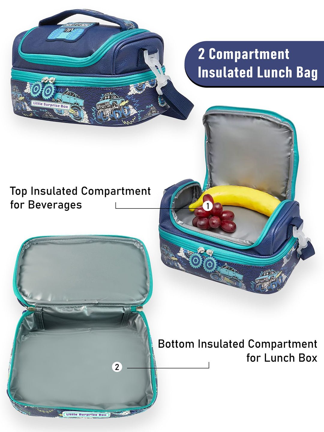 Little Surprise Box, Lunchbag for Kids, 5yrs - 10yrs - LSB - LBAG - TRUCK - ONLY